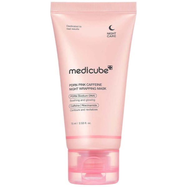 Overnight Mask For De-puffing and Recovery Medicube PDRN Pink Caffeine Night Wrapping Mask 75ml