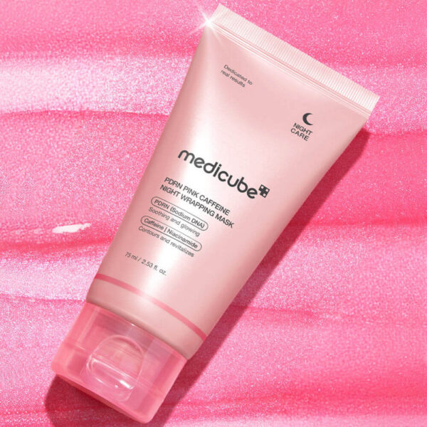 Overnight Mask For De-puffing and Recovery Medicube PDRN Pink Caffeine Night Wrapping Mask 75ml
