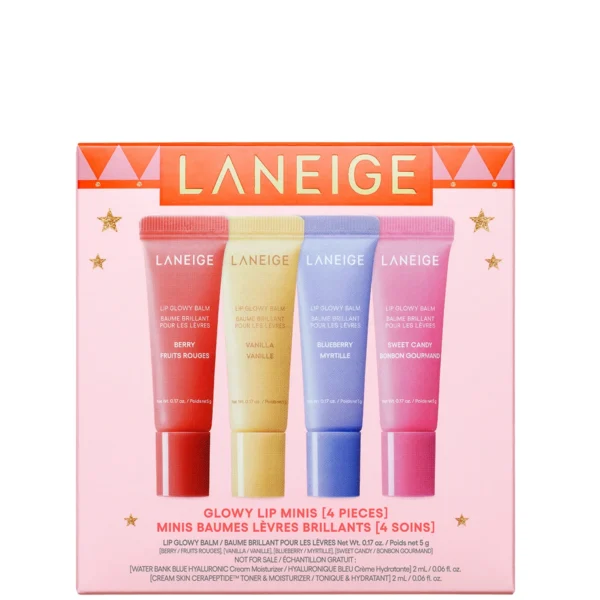 Set of Moisturizing Glossy Lip Balms Laneige Glowy Lip Balm Minis Set 5g*4