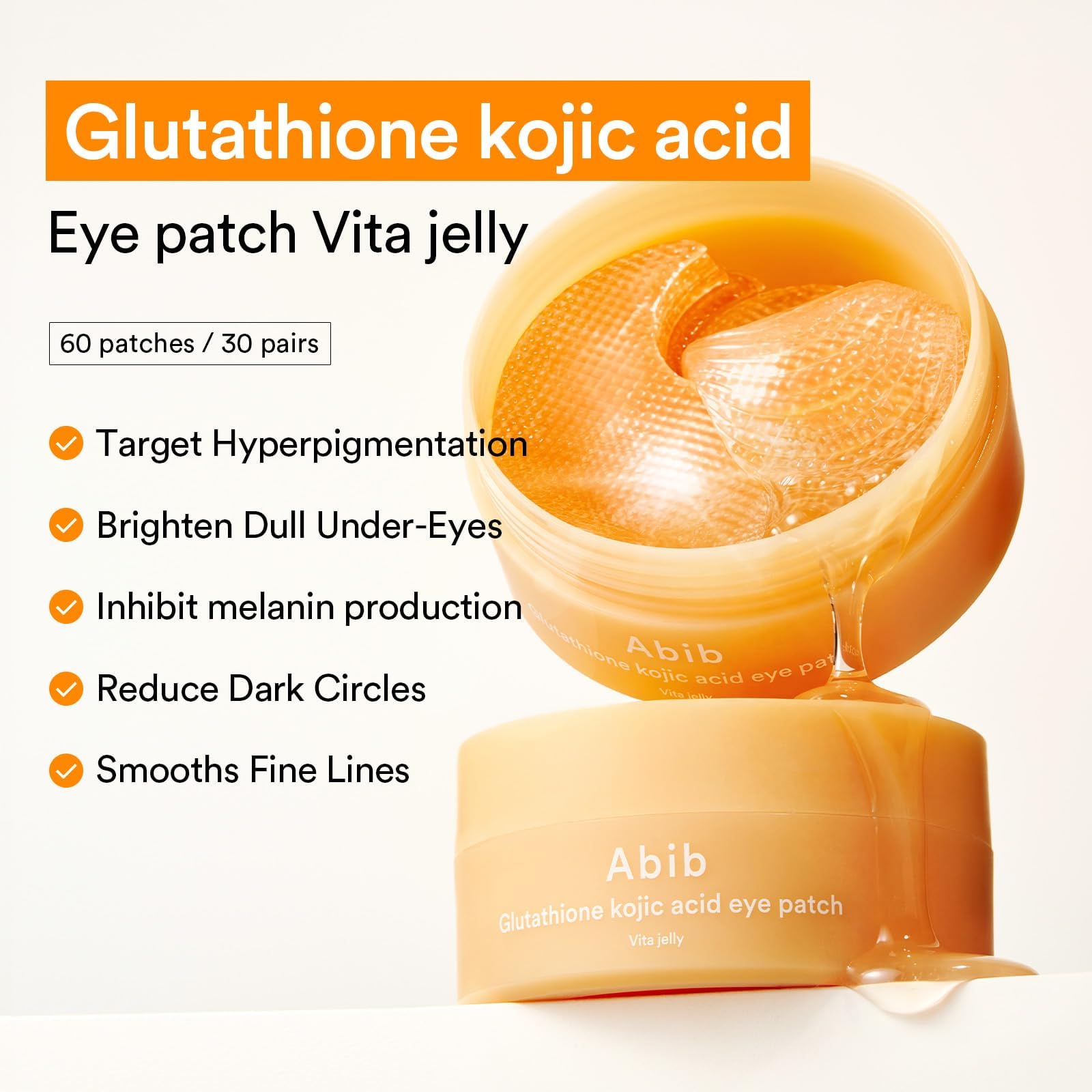 Brightening Hydrogel Eye Patches Abib Glutathione Kojic Acid Eye Patch Vita Jelly | Healthyskin.ee