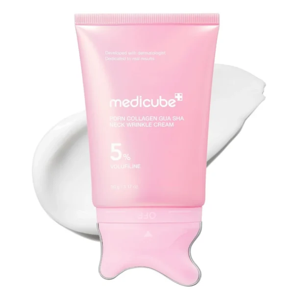 Massage Cream for the Neck and Face Contour Medicube PDRN Collagen Gua Sha Neck Wrinkle Cream 90g | Healthyskin.ee